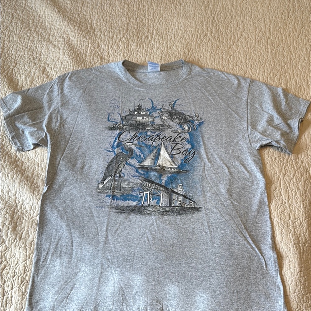 Gildan Gray Nautical Graphic Tee